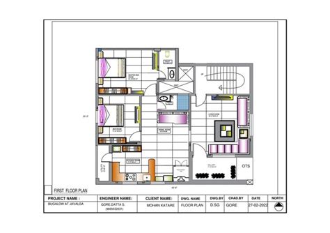 Architectural floor plan - download free 3D model by DattaG - Cad Crowd