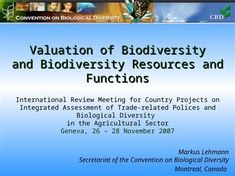 Ppt Valuation Of Biodiversity And Biodiversity Resources And Functions Valuation Of