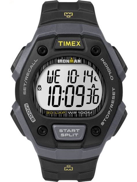 Timex Timex Men S Ironman Classic 30 Full Size Black Silver Resin