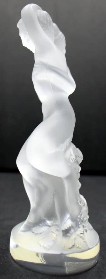 Lalique Nude Couple Sculpture Pan And Diana Frosted Crystal Lalique Nude Womem Art French