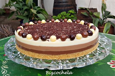 TARTA TRES CHOCOLATES FÁCIL Y SIN HORNO Comparterecetas