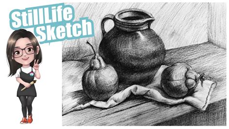 Still Life Drawing In Pencil Youtube