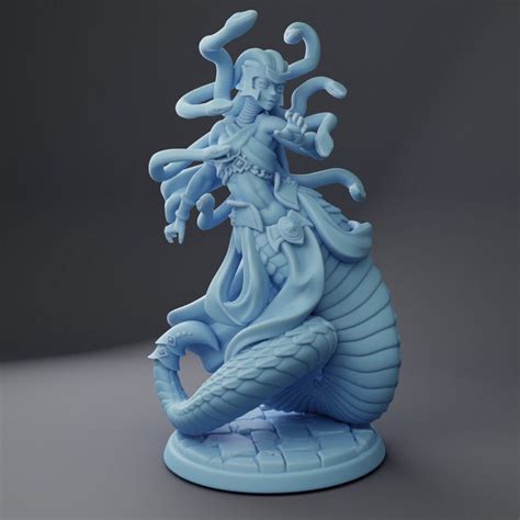 Medusa 3d Printed Figure 3d Print Miniature Tabletop Games Twin Goddess Etsy