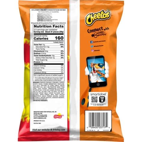Cheetos Crunchy Flaming Hot Cheese Flavored Snack Oz