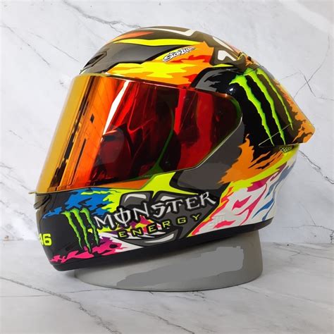 Jual HELM KYT TT COURSE REPAINT MARCO BEZZACHI VISOR REDGOLD PAKET