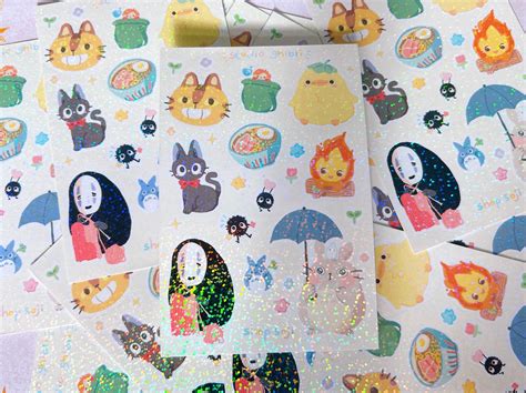 Studio Ghibli Sticker Sheet Anime Stickers Kawaii Stickers Cute