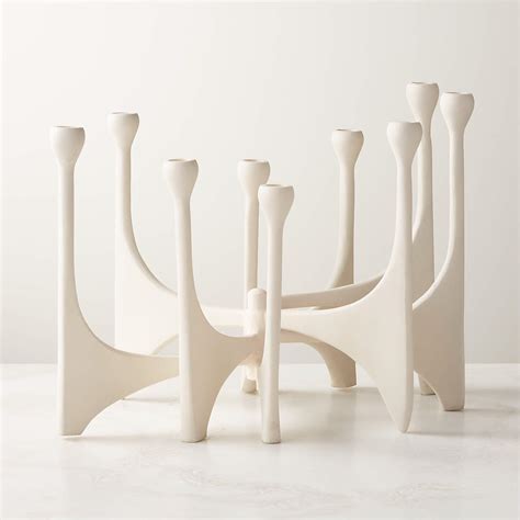 Cinq White Multi Modern Taper Candle Holder Large Reviews Cb2