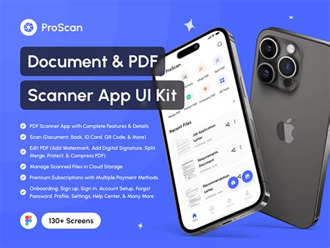 Proscan Document Pdf Scanner App Ui Kit Behance