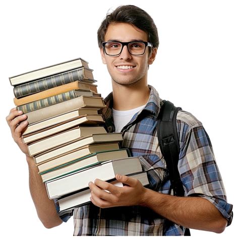 Premium Psd Young Happy Student Carrying Books