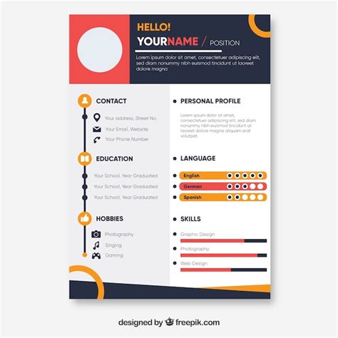 Colorful Resume Premium Vector Colorful Resume Template Customize