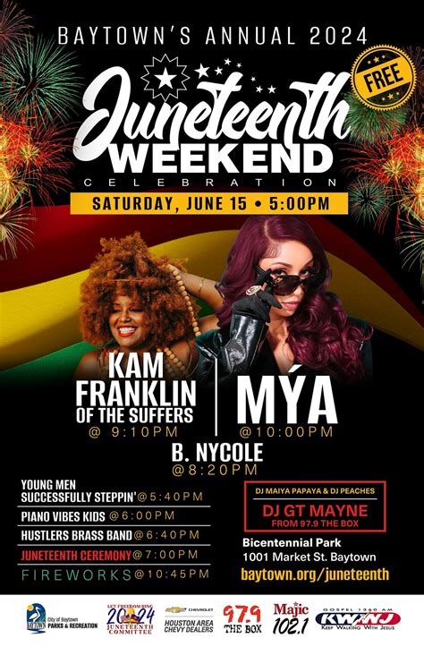 Baytowns Annual 2024 Juneteenth Celebration, Bicentennial Park, Baytown
