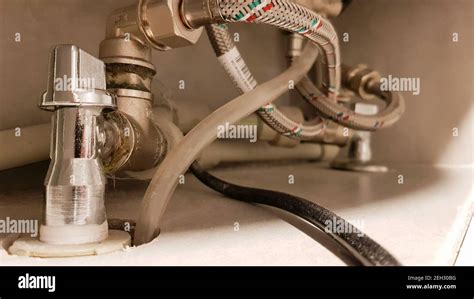 Connection Of Water Supply Hot And Cold Water To The Boiler Hose For Hot And Cold Water In The