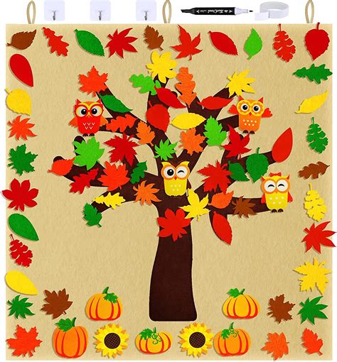 Fall Tree Of Thanks Craft Kit Fall Felt Bulletin Board Set Felt Fall ...