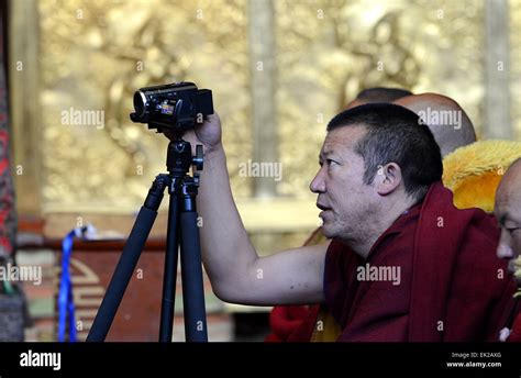 Lhasa China S Tibet Autonomous Region 5th Apr 2015 A Monk Takes