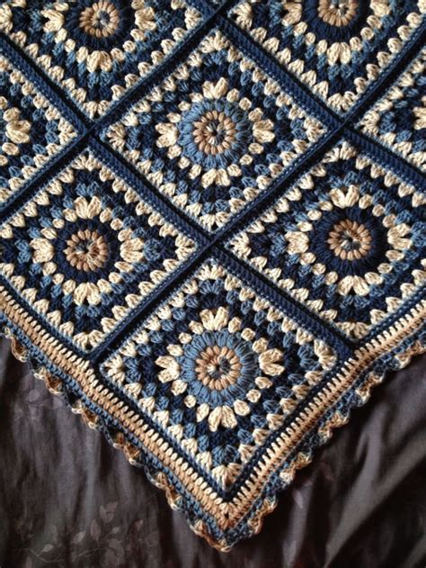 Nautical Themed Granny Afghan Granny Square Crochet Pattern Crochet