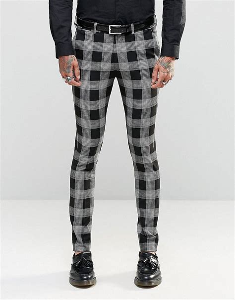 Image Of Asos Super Skinny Suit Trousers In Tartan Check Mens