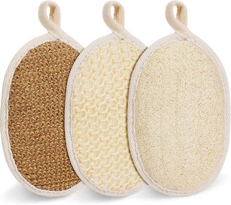 Phogary Exfoliating Loofahs Shower Body Natural Loofa 3 Pcs Shower