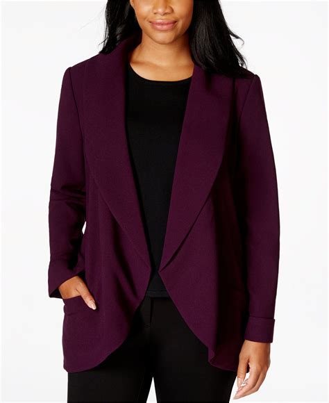 Calvin Klein Plus Size Shawl Collar Open Front Jacket Jackets And Blazers Women Macy S