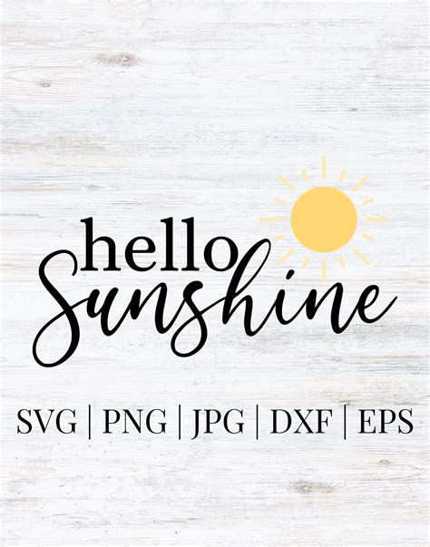 Hello Sunshine Layered Digital Cut Files Svg Png  Dxf Eps Etsy