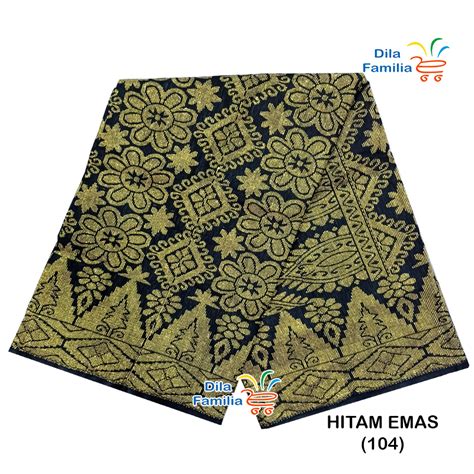 Sampin Nikah Songket Tenun Siap Jahit Meter Samping Exclusive Hitam