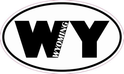5in X 3in Oval Wy Wyoming Sticker