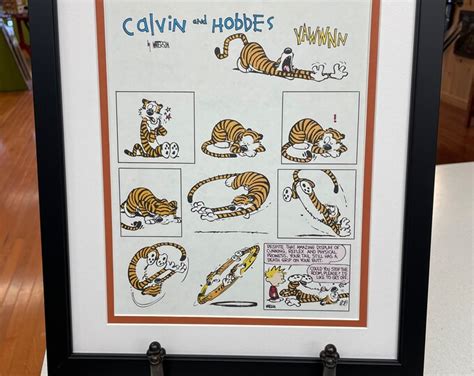 Framed Calvin And Hobbes Waking Up Comic Bill Watterson Etsy