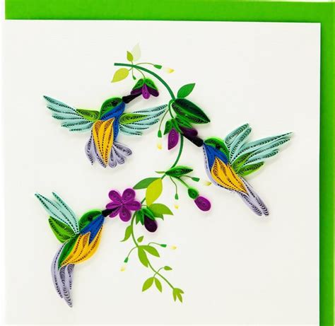 Hummingbird Trio Quilling Card Hummingbird Trio Quilling Picture