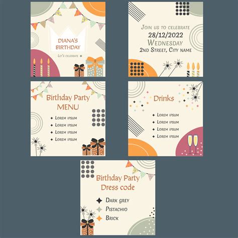 Set of birthday greeting cards. 23972961 Vector Art at Vecteezy