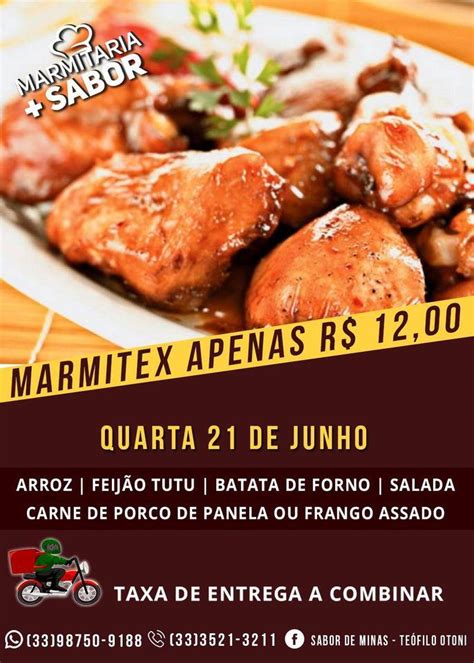 Menu Em Marmitaria Sabor Restaurante Te Filo Otoni