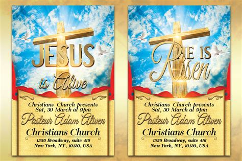 He Is Risen Jesus Is Alive Church Flyer