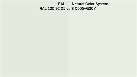 Ral Ral 130 92 05 Vs Natural Color System S 0505 G30y Side By Side