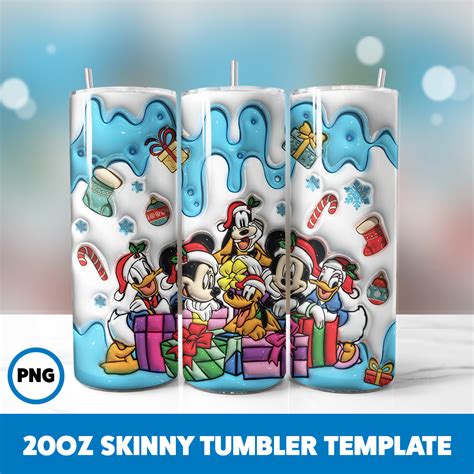 D Inflated Cartoons Christmas Oz Skinny Tumbler Sublimation Design