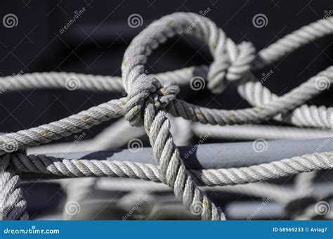 Marine ropes and knots stock image. Image of nautical - 68569233