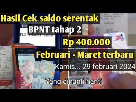 PKH Hari Ini Cek Saldo BPNT Tahap 2 Rp 400 000 Pada Kamis Ini 29