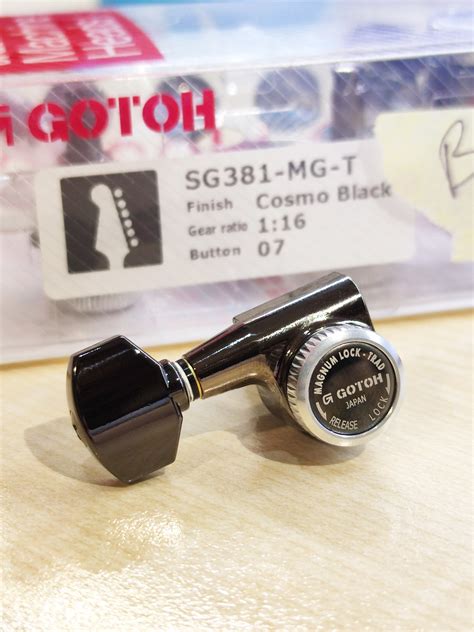 Gotoh Sg381 Magnum Lock Tuner Set 6 In Line Cosmo Black 07 Small Button Left Handed Stageshop