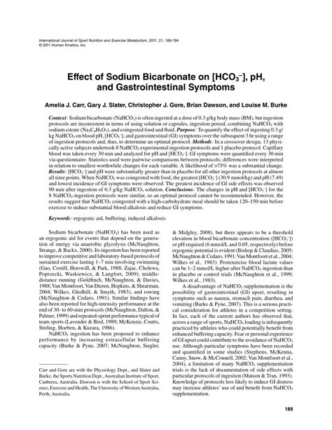 Bicarbonate De Sodium Utilisation