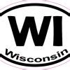 3in X 2in Oval WI Wisconsin Sticker Vinyl Car Window State Bumper