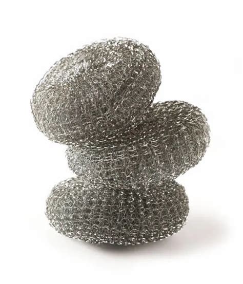 Galvanised Steel Wire Iron Sponge Metal Mesh Pot Scourer In Cleaner