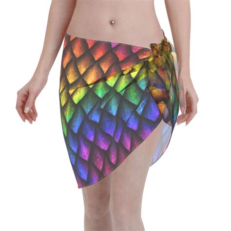 Adobk Dragon Scales Swimsuit Coverups For Women Beach Bikini Short Skirt For Swimwear Walmart