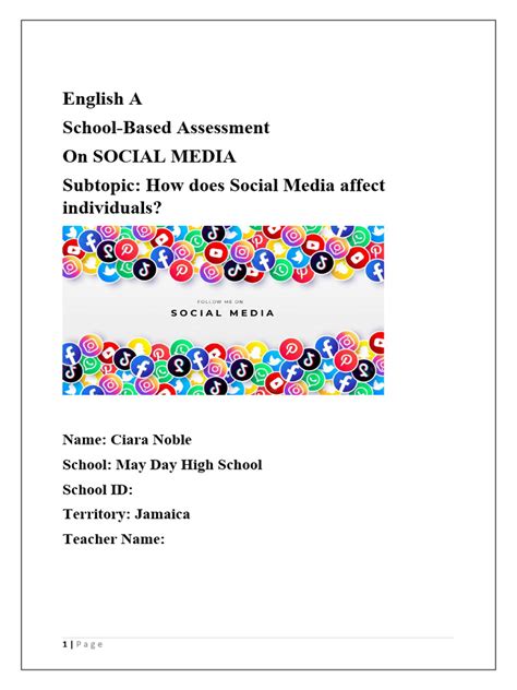 Sba English Draft 1 Ciara Pdf