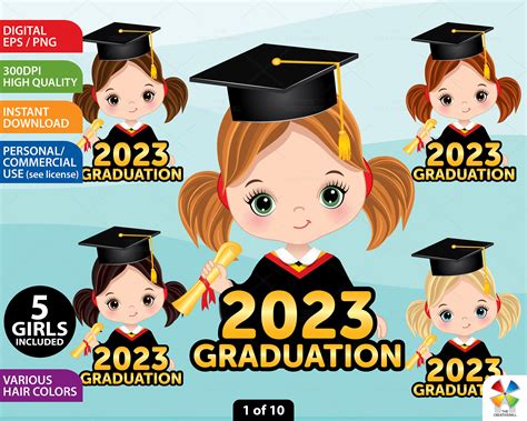 Graduation Clipart Vector Preschool Student Png Etsy Israel