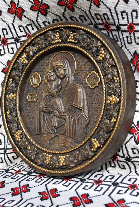 Virgin Mary Of Pochaev Wood Carving Religious Orthodox Icon Etsy