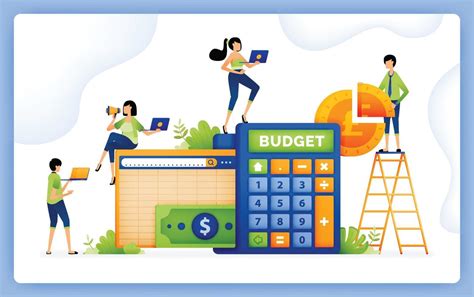 Illustration Of Making Budgeting And Financial Spending Planning With