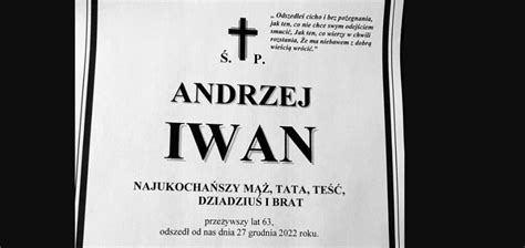 Syn Andrzeja Iwana poinformował o pogrzebie ojca Słowa na nekrologu