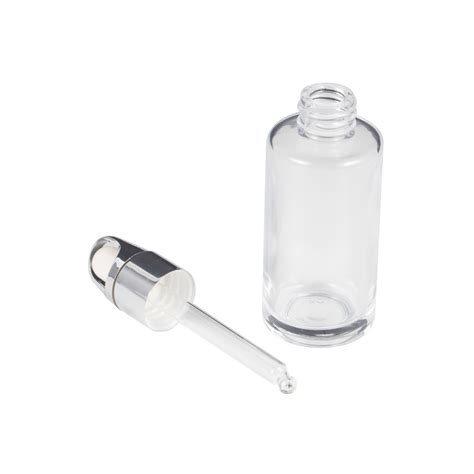 Silver Gold Glass Dropper Assembly With Metal Aluminum Cap For