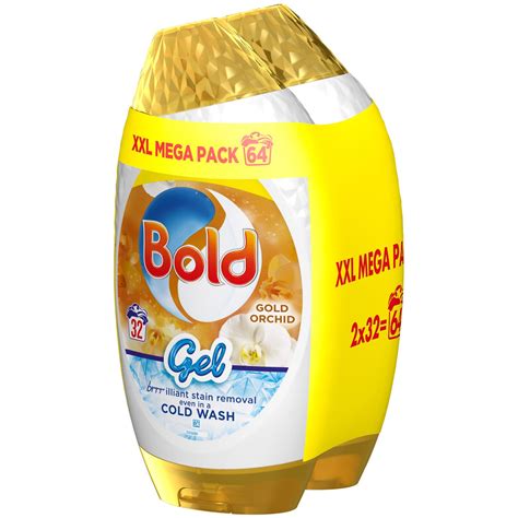 Bold Laundry Gel Mega Pack 64w Gold Orchid Detergents Bandm