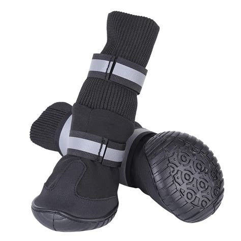 Peahefy 4pcsset Waterproof Pet Dog Shoes Anti Slip Protective Boots