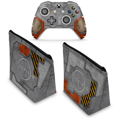 KIT Capa Case E Skin Xbox One Slim X Controle Starfield Pop Arte Skins