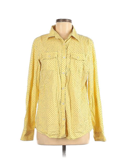 L L Bean Yellow Long Sleeve Button Down Shirt Size L 60 Off Thredup