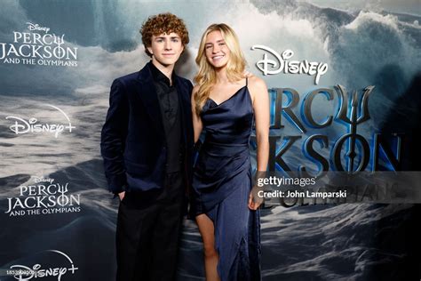 Walker Scobell And Lina Scobell Attends Disneys Percy Jackson And